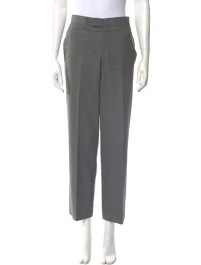 Pre-owned Hermes Wool Straight Leg Pants In Gray