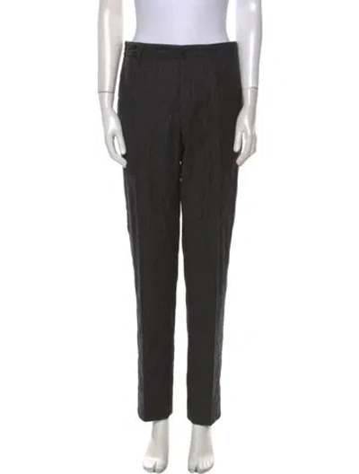 Pre-owned Hermes Wool Straight Leg Pants In Gray