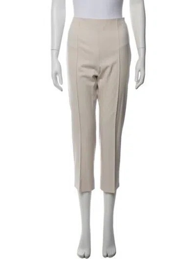 Pre-owned Hermes Wool Straight Leg Pants In Neutrals