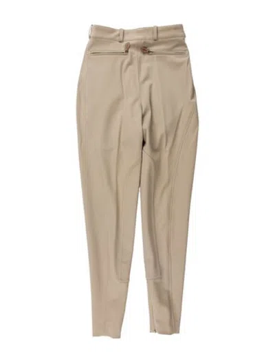 Pre-owned Hermes Wool Straight Leg Pants In Neutrals