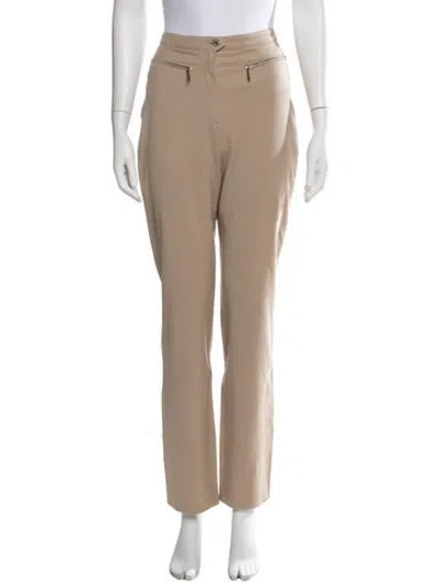 Pre-owned Hermes Wool Straight Leg Pants In Neutrals