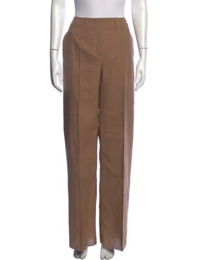 Pre-owned Hermes Wool Straight Leg Pants W/ Tags In Neutrals
