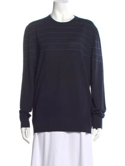 Pre-owned Hermes Wool Striped Sweatshirt In Blue