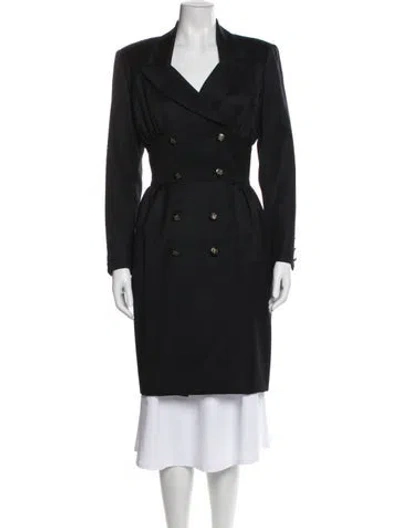 Pre-owned Hermes Wool Trench Coat In Black