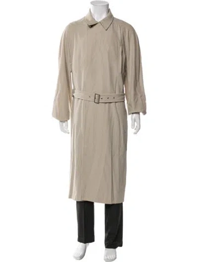 Pre-owned Hermes Wool Trench Coat In Neutrals