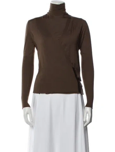 Pre-owned Hermes Wool Turtleneck Sweater In Brown