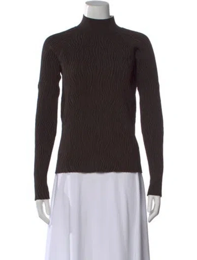 Pre-owned Hermes Wool Turtleneck Sweater In Brown