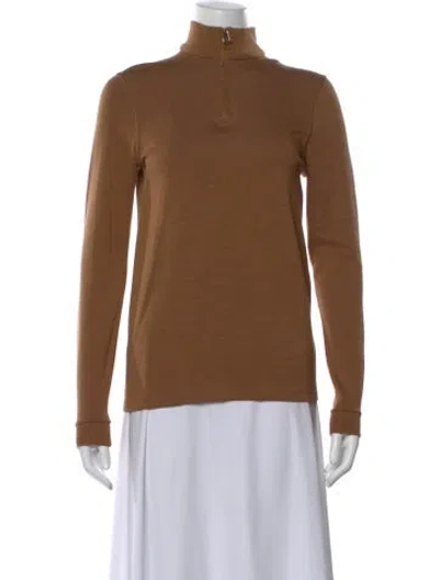 Pre-owned Hermes Wool Turtleneck Sweater In Brown