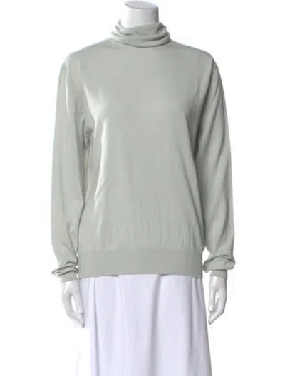 Pre-owned Hermes Wool Turtleneck Sweater In Green