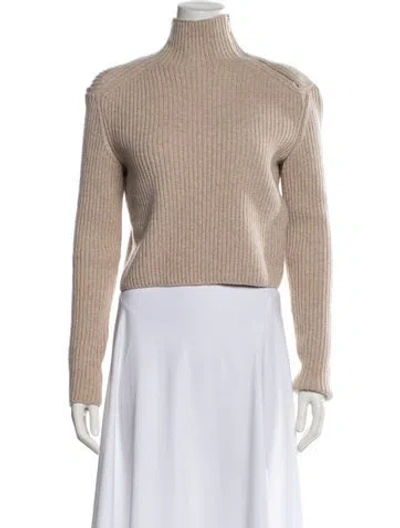 Pre-owned Hermes Wool Turtleneck Sweater In Neutral