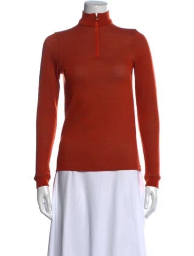 Pre-owned Hermes Wool Turtleneck Sweater In Orange