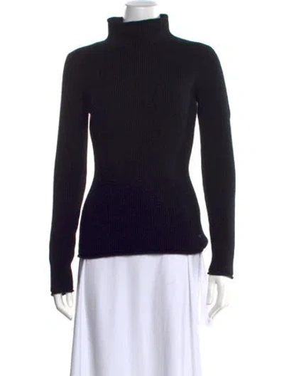 Pre-owned Hermes Wool Turtleneck Top In Black