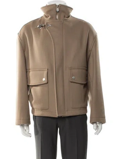 Pre-owned Hermes Wool Utility Jacket W/ Tags In Brown