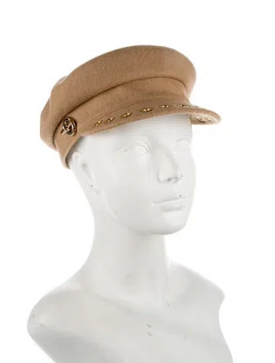 Pre-owned Hermes Wool Vauban Cap In Neutral