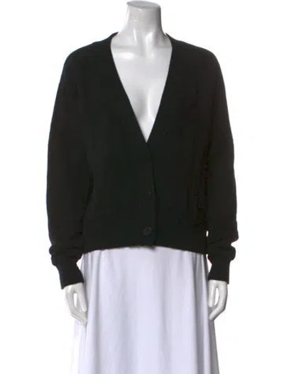 Pre-owned Hermes Wool V-neck Sweater In Black