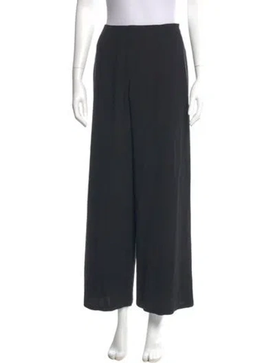 Pre-owned Hermes Wool Wide Leg Pants In Black