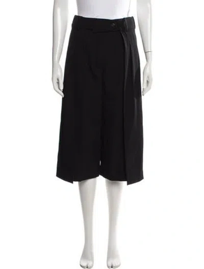 Pre-owned Hermes Wool Wide Leg Pants In Black