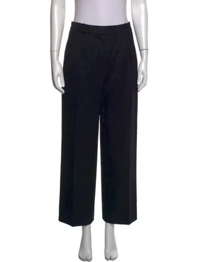 Pre-owned Hermes Wool Wide Leg Pants In Black