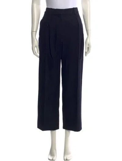 Pre-owned Hermes Wool Wide Leg Pants In Blue
