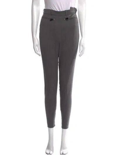 Pre-owned Hermes Wool Wide Leg Pants In Gray