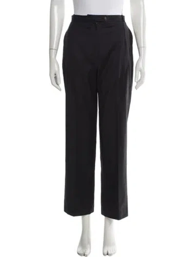 Pre-owned Hermes Wool Wide Leg Pants In Gray