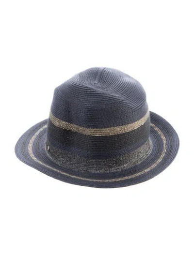 Pre-owned Hermes Woven Fedora In Blue