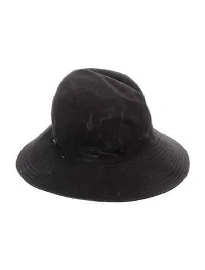 Pre-owned Hermes Woven Fisherman Hat In Black