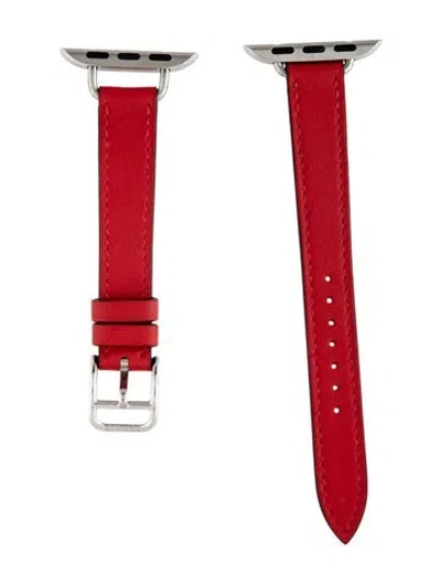 Pre-owned Hermes X Apple 14mm Watch Strap In Red