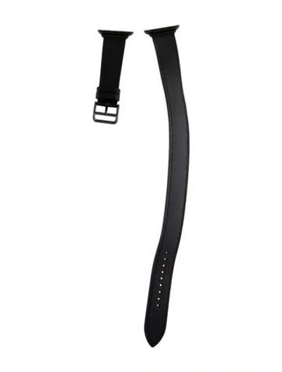 Pre-owned Hermes X Apple 20mm Double Tour Watch Strap In Black