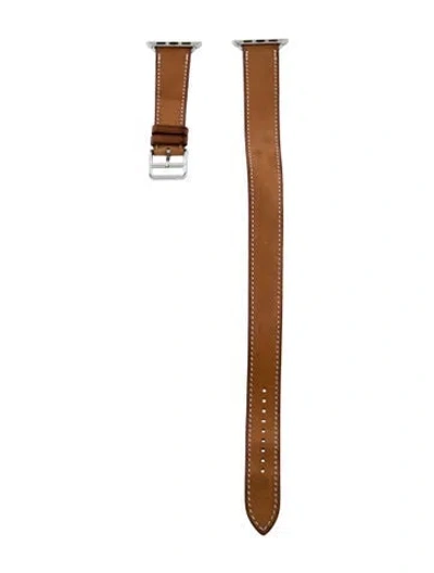 Pre-owned Hermes X Apple 20mm Double Tour Watch Strap In Brown