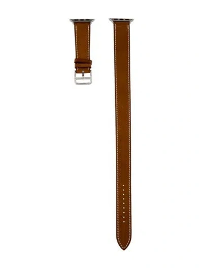 Pre-owned Hermes X Apple 20mm Double Tour Watch Strap In Brown