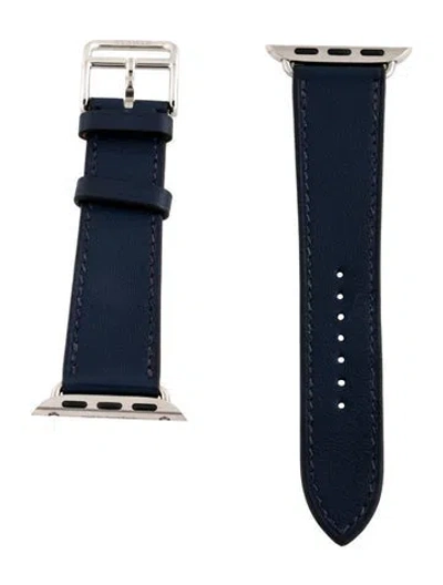 Pre-owned Hermes X Apple 20mm Single Tour Watch Strap In Blue