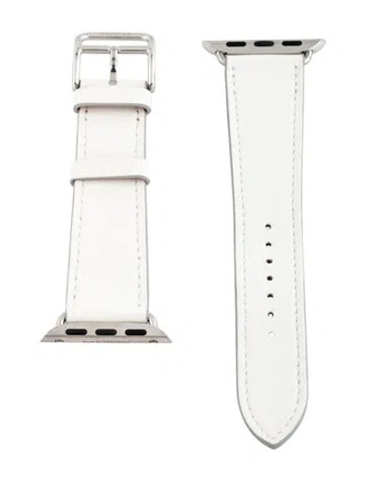 Pre-owned Hermes X Apple 20mm Single Tour Watch Strap In White