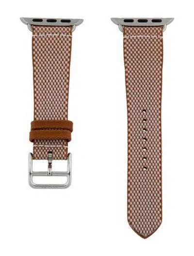Pre-owned Hermes X Apple 20mm Watch Strap In Brown