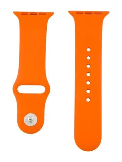 Pre-owned Hermes X Apple 21mm Strap In Orange