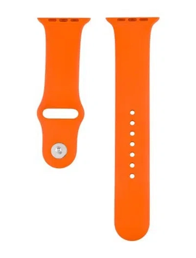 Pre-owned Hermes X Apple 21mm Strap In Orange