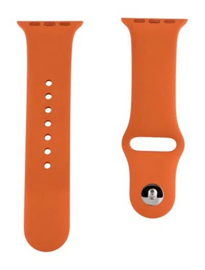 Pre-owned Hermes X Apple 21mm Strap In Orange