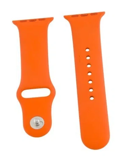 Pre-owned Hermes X Apple 21mm Watch Strap In Orange