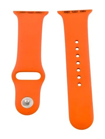 Pre-owned Hermes X Apple 21mm Watch Strap In Orange