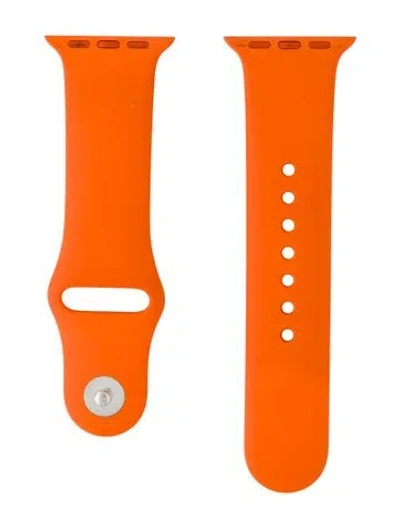 Pre-owned Hermes X Apple 21mm Watch Strap In Orange