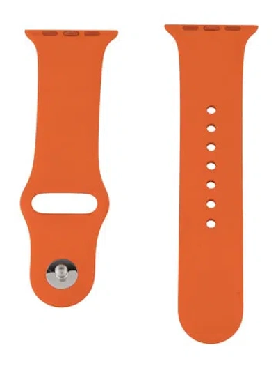 Pre-owned Hermes X Apple 21mm Watch Strap In Orange
