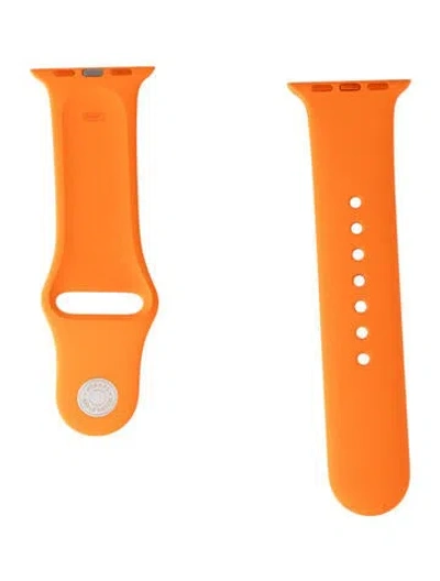 Pre-owned Hermes X Apple 22mm Rubber Watch Strap In Orange