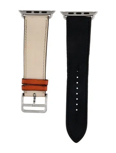 Pre-owned Hermes Hermès X Apple 22mm Watch Strap In Blue/white