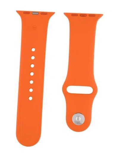 Pre-owned Hermes X Apple 22mm Watch Strap In Orange