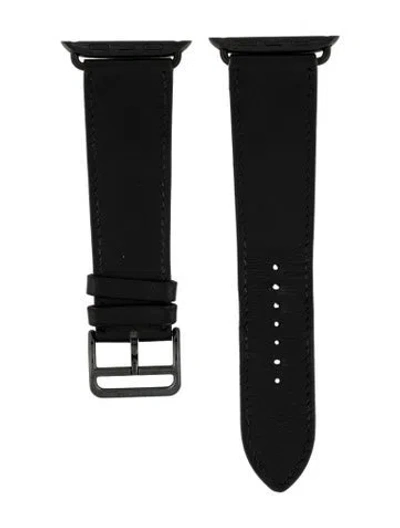 Pre-owned Hermes X Apple 23mm Single Tour Watch Strap In Black