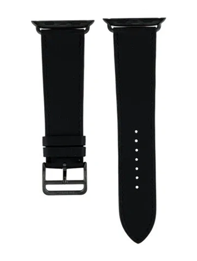 Pre-owned Hermes X Apple 23mm Single Tour Watch Strap In Black