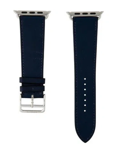Pre-owned Hermes X Apple 23mm Single Tour Watch Strap In Blue