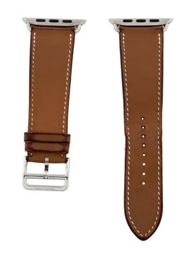 Pre-owned Hermes X Apple 23mm Single Tour Watch Strap In Brown