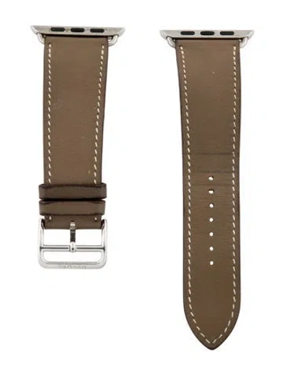 Pre-owned Hermes X Apple 23mm Single Tour Watch Strap In Brown