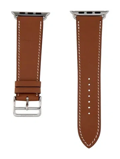 Pre-owned Hermes X Apple 23mm Single Tour Watch Strap In Brown